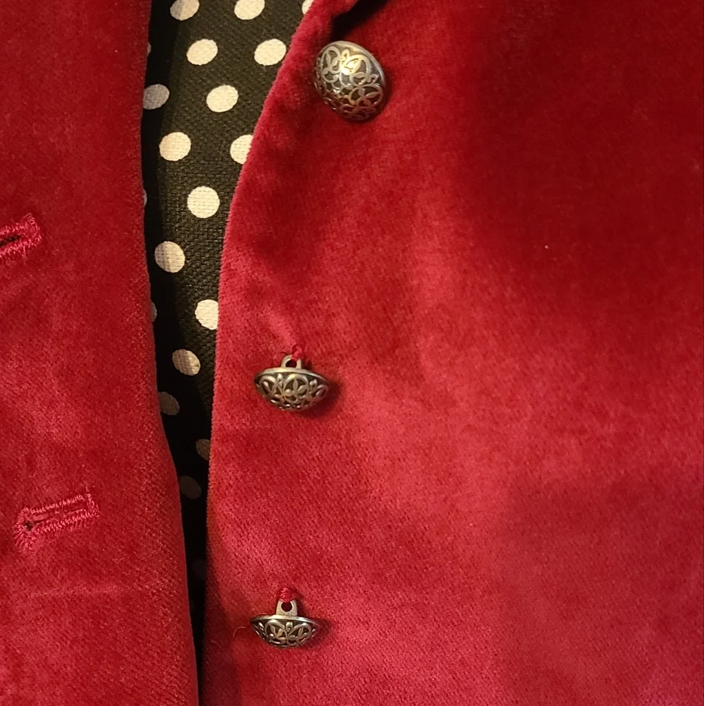 Talbot Petites Burgundy Velvet Looking Jacket - Picture 8 of 12